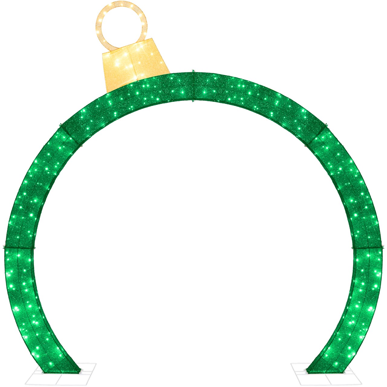 Best Choice Products Outdoor Christmas Lighted Archway Decoration, Large 9.5ft w/Gold Ornament Cap, 330 LED Lights, Holiday Yard Décor